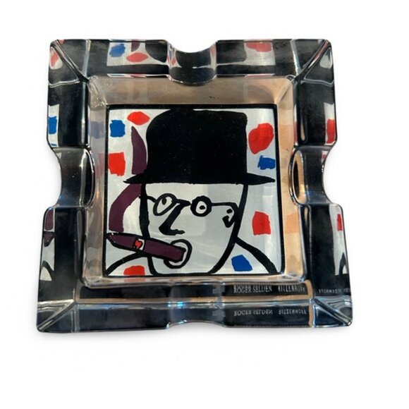 RITZENHOFF Smoking Lead Crystal Glass Cigar Ashtray Design By Roger Selden 2000 - Picture 4 of 4